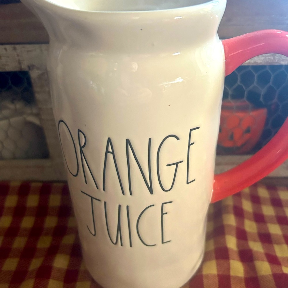 Rae Dunn orange juice pitcher
